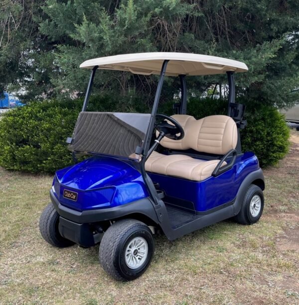 httpscagolfcarts.comwp-contentuploads2025022019-Tempo-Blue-e1698984350706-600x612-1.jpg Club Car Tempo 2019 Electric - Image 1