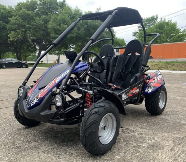 httpscagolfcarts.comwp-contentuploads2025031-60-600x525-1.jpg Trailmaster Blazer i200R Electric Go-Kart, 48V Lithium Battery, Fully Automatic with Reverse, LED Headlight, Digital LED monitor - Image 1