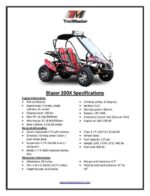 Trailmaster Blazer 200X Full-Size Go-Kart, Automatic CVT with Reverse, 4-Stroke, Single Cylinder, Air-Cooled, Electric Start - Image 7